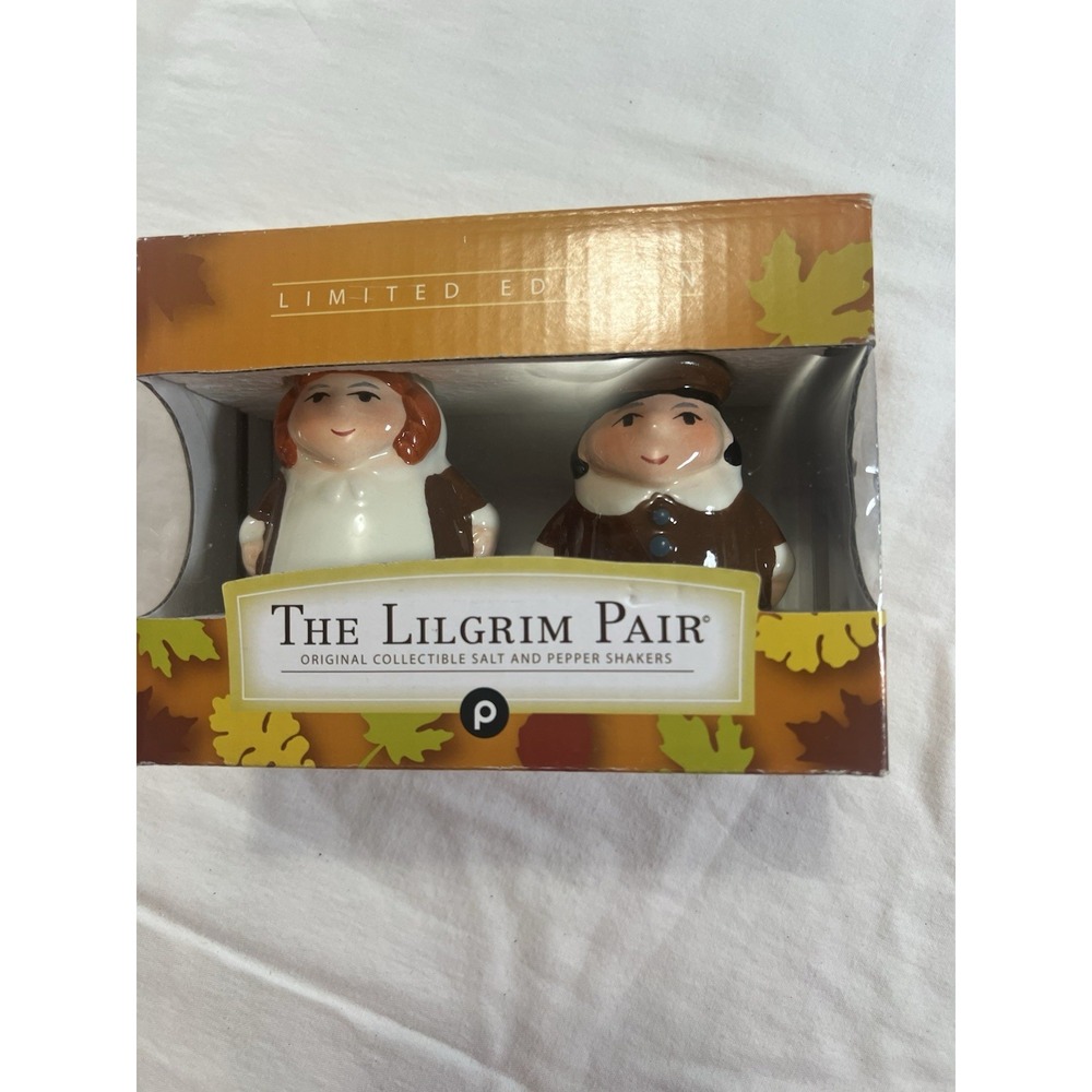 The‎ Lilgrim Pair Salt & Pepper Shakers Publix Limited Edition Thanksgiving NIB - Picture 2 of 5